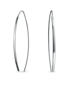 Long Oval Earrings (Silver)